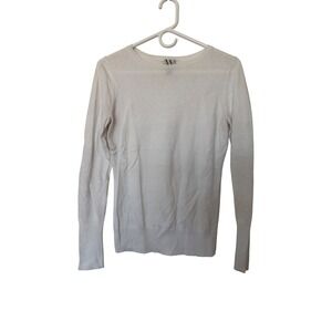 Worthington White Cotton Blend Crewneck Sweater Slim Fit XS‎ Minimalist